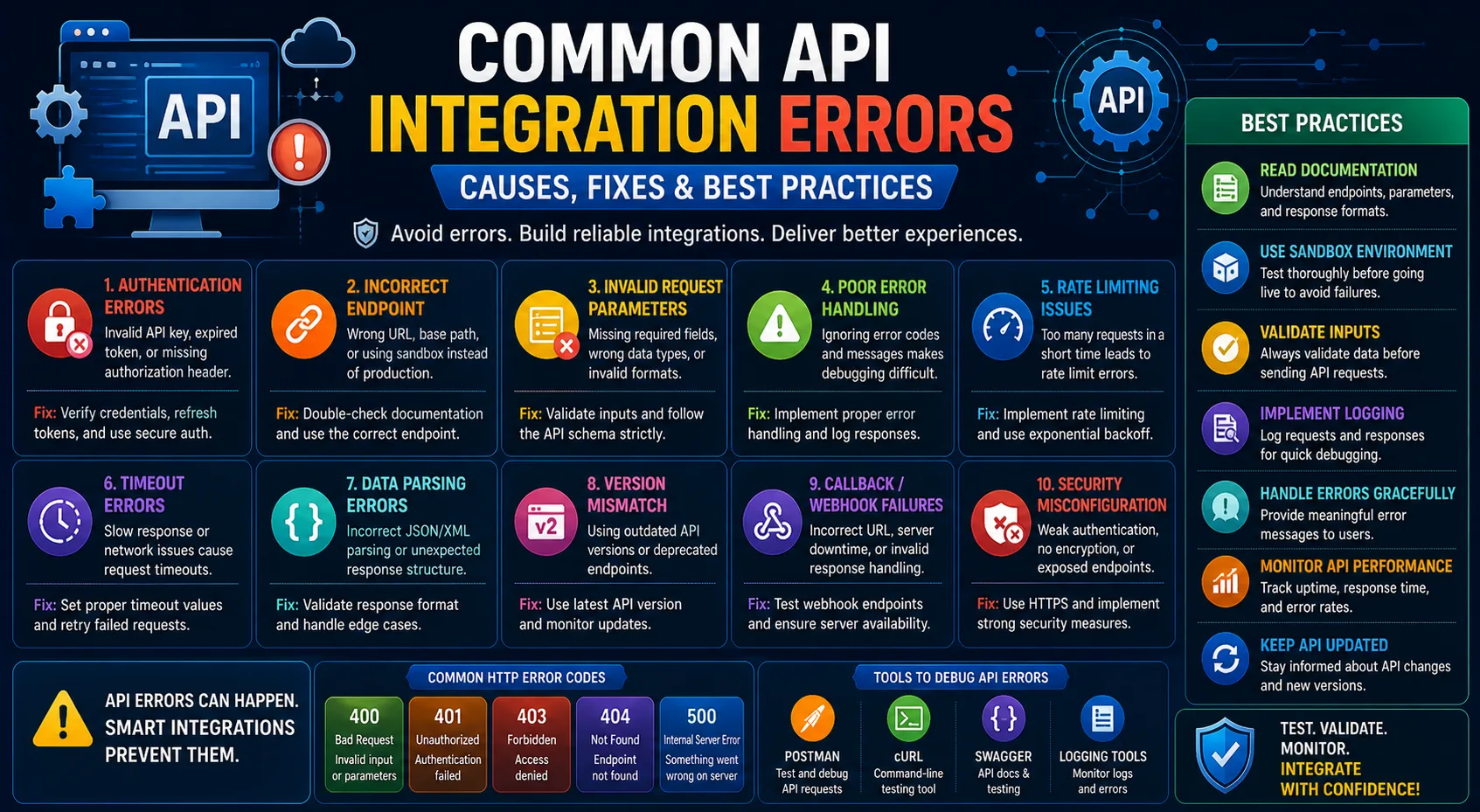 Common API Integration Errors: Causes, Fixes and Best Practices (2026)