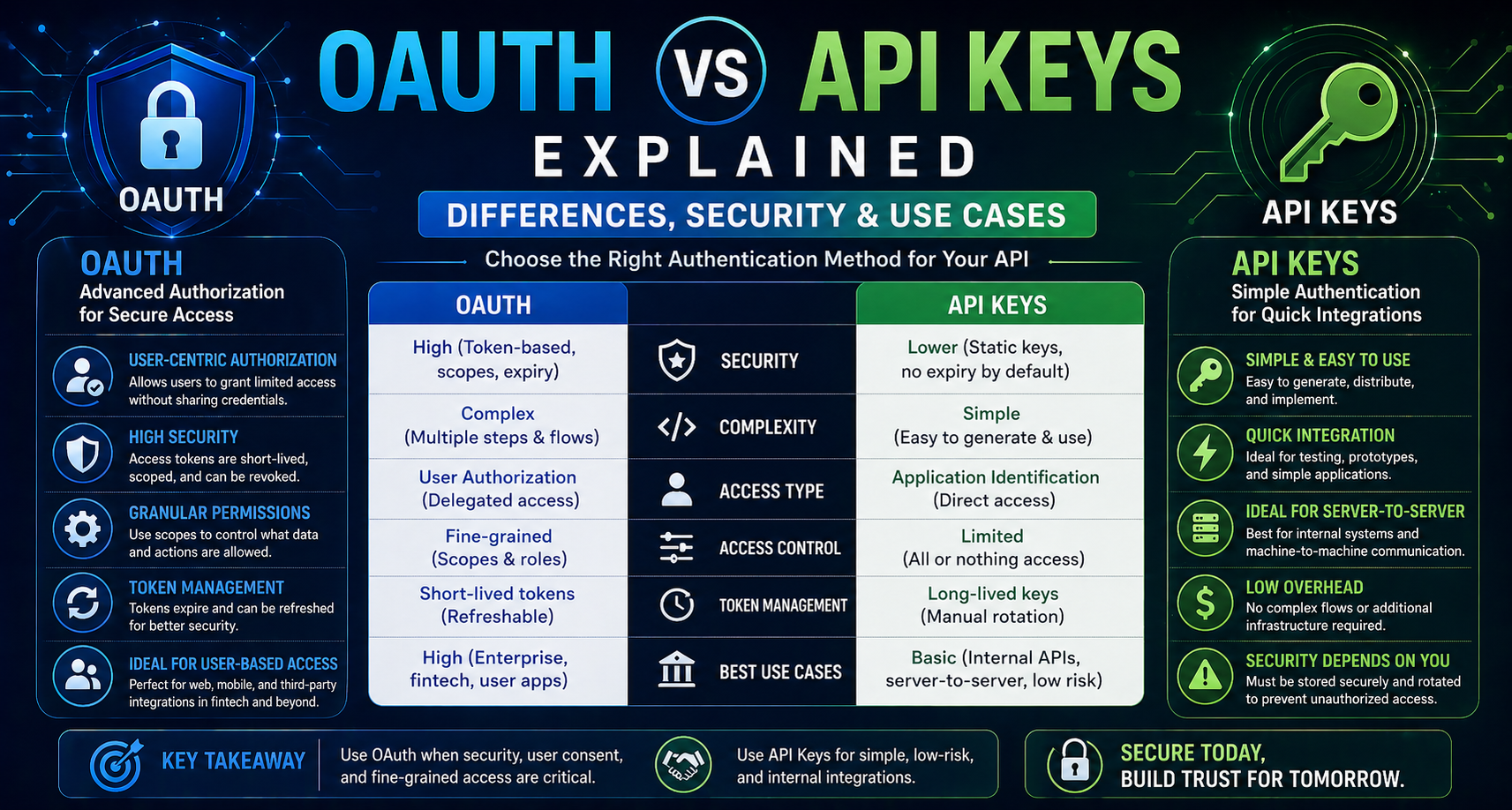 OAuth vs API Keys Explained: Differences, Security & Use Cases (2026)