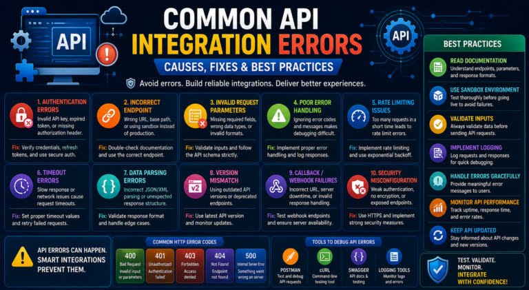 Common API Integration Errors: Causes, Fixes and Best Practices (2026)