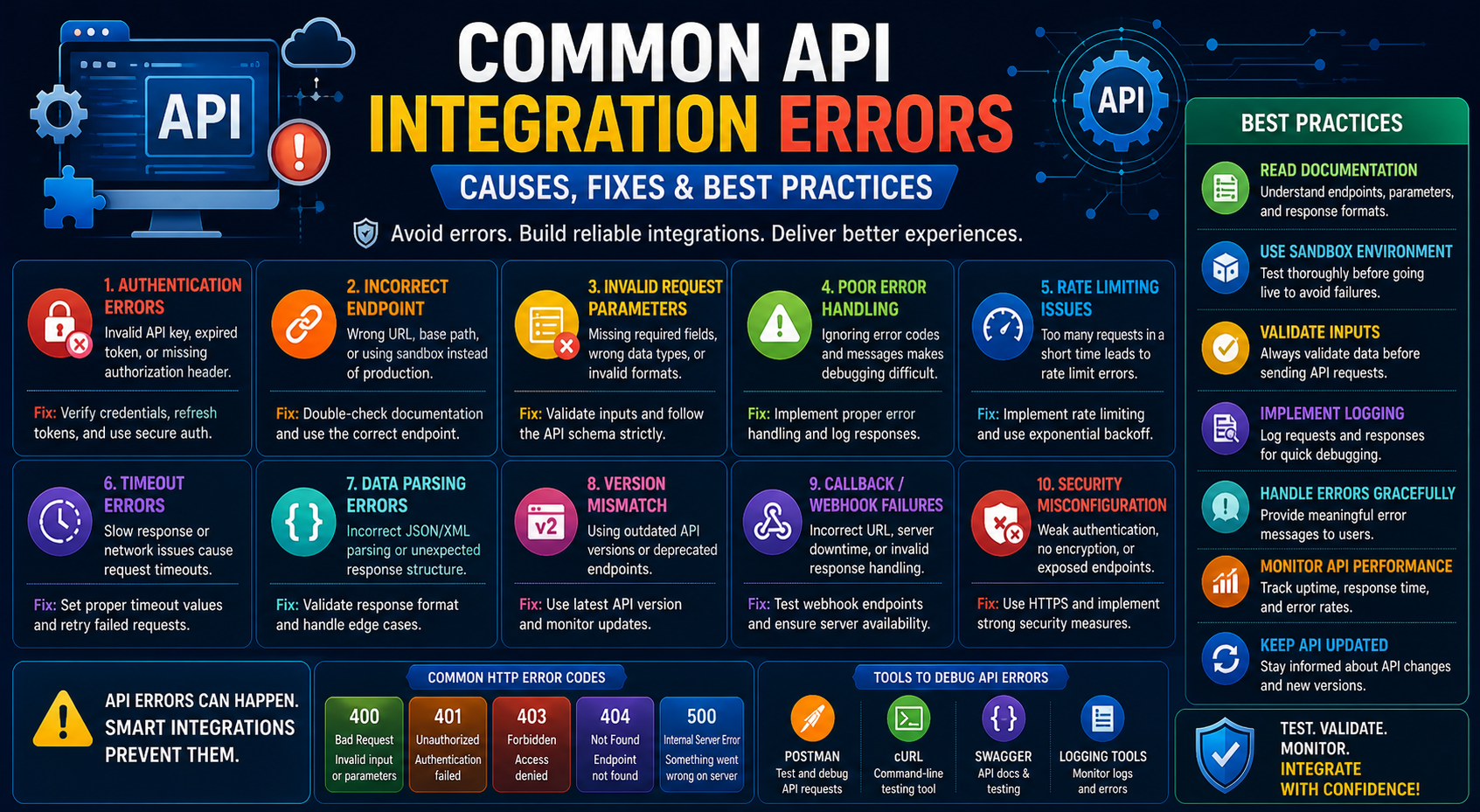 Common API Integration Errors: Causes, Fixes and Best Practices (2026)